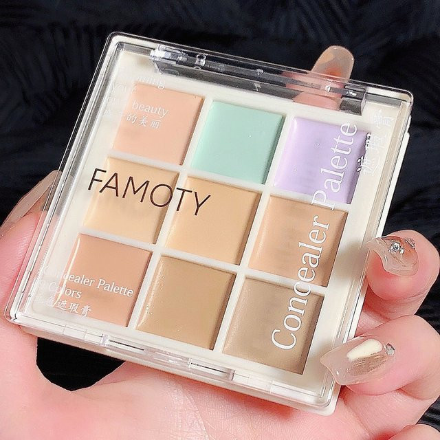 FAMOTY Concealer Palette, 9 Farben, Creme, Unisex - Bild 1