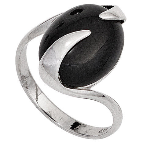 Colfem Ring 925 Silber, Onyx, Damen, Ringgröße 58 - Bild 1