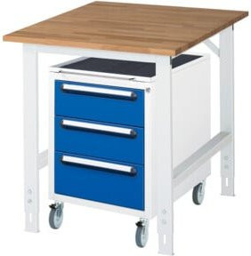 Rau Arbeitstisch Tom KM09 höhenverstellbar und rollbar, B/T/H: 75 x 100 x 76-108 cm - Bild 1
