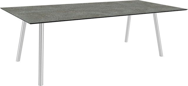 Stern Tisch Interno Rundrohr mit Edelstahl Tischplatte Silverstar 2.0 Flint in Silver/Grey, B/T: 220 x 100 cm - Bild 1
