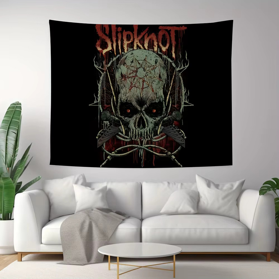 VIKAMA Wandteppich Slipknot Metall Rock Totenkopf Design, Mehrfarbig, Breite: 60 cm, Höhe: 40 cm - Bild 2