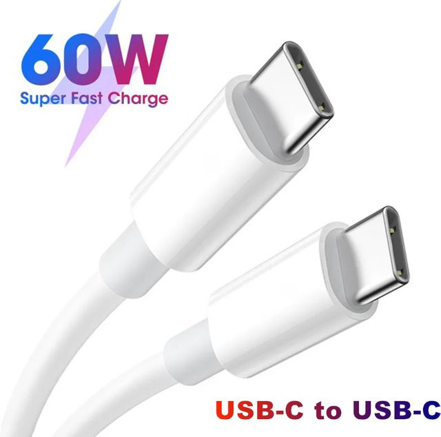 USB-C auf USB-C Superschnellladekabel mit 60 W PD für iPhone 15-Serie, iPad Air 5, MacBook, Huawei und Samsung S23 - Bild 1