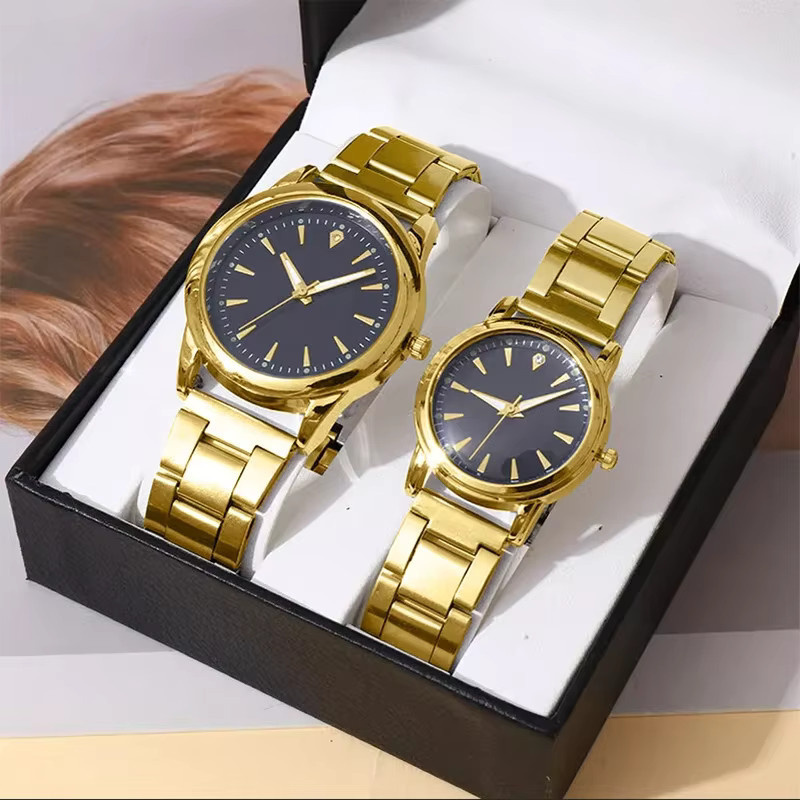 RUNERR Armbanduhren, Quarz, Edelstahl, Schwarz, Gold, Unisex - Bild 1