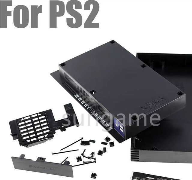 OCGAME Vollgehäuse für PS2 Konsole in Schwarz im Retro-Design - Bild 1