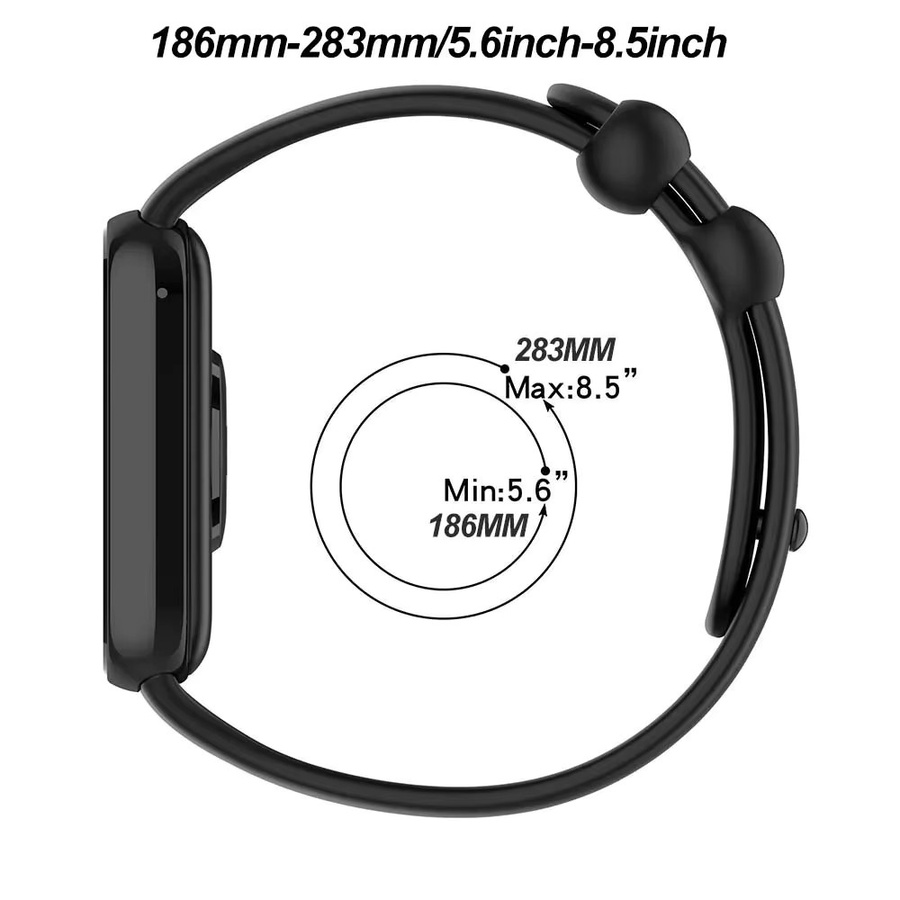 Xiaomi Uhrenarmband Silikon, Schwarz, Xiaomi Mi Band 8 Pro, Redmi Uhr 5 - Bild 3