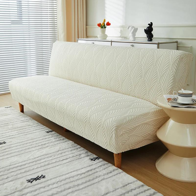 Elastischer Jacquard Sofaüberwurf mit Blättermuster für dein Sofabett, Waschbar und Rutschfest, Breite: 130 cm - Bild 1
