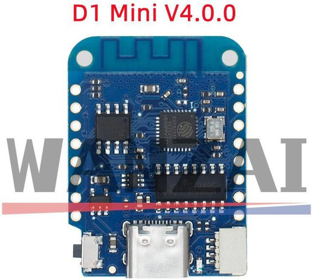 WEMOS D1 Mini V4.0.0 Type-C USB WiFi Internet of Things Board basierend auf ESP8266 in Blau, 4 MB, MicroPython und NodeMCU kompatibel, Arduino kompatibel - Bild 1