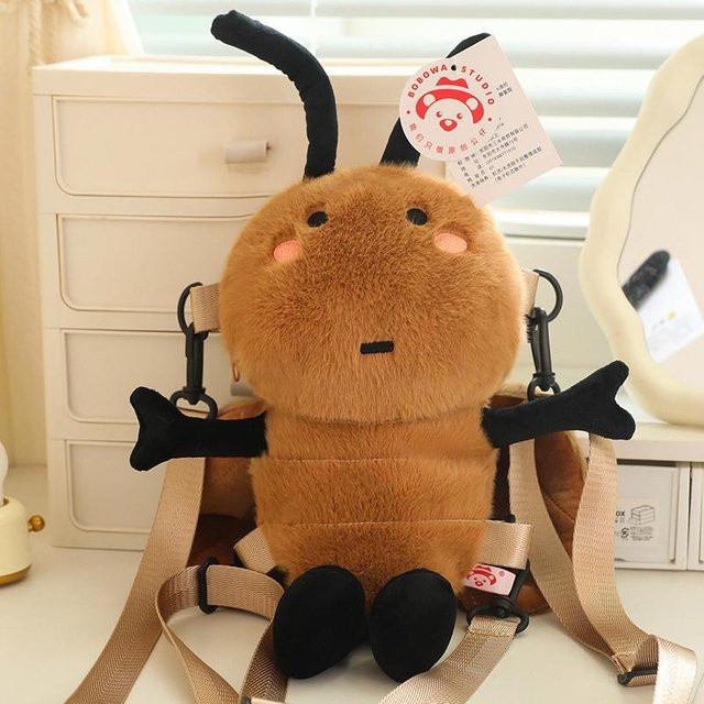 Yiran toy Plüsch Rucksackpuppe, Insekt Biene Kakerlake, 35cm - Bild 1