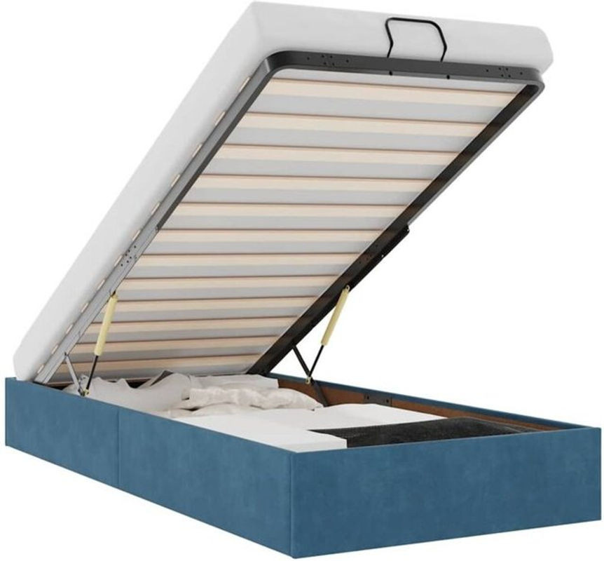 vidaxl Ottoman Polsterbett aus Samt in Dunkelblau B/T/H: 100 x 200 x 23,5 cm ohne Matratze - Bild 1