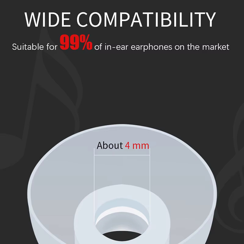 KZ Silikon-Ohrpolster für In-Ear-Kopfhörer, 3 Paar (6 Stück), transparent, geräuschisolierend und bequem - Bild 4