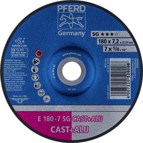 PFERD Schruppscheibe SG CAST+ALU für Guss und Aluminium, Durchmesser: 180 mm, Bohrungs-Ø: 22,23 mm, Farbe: Blau - Bild 1