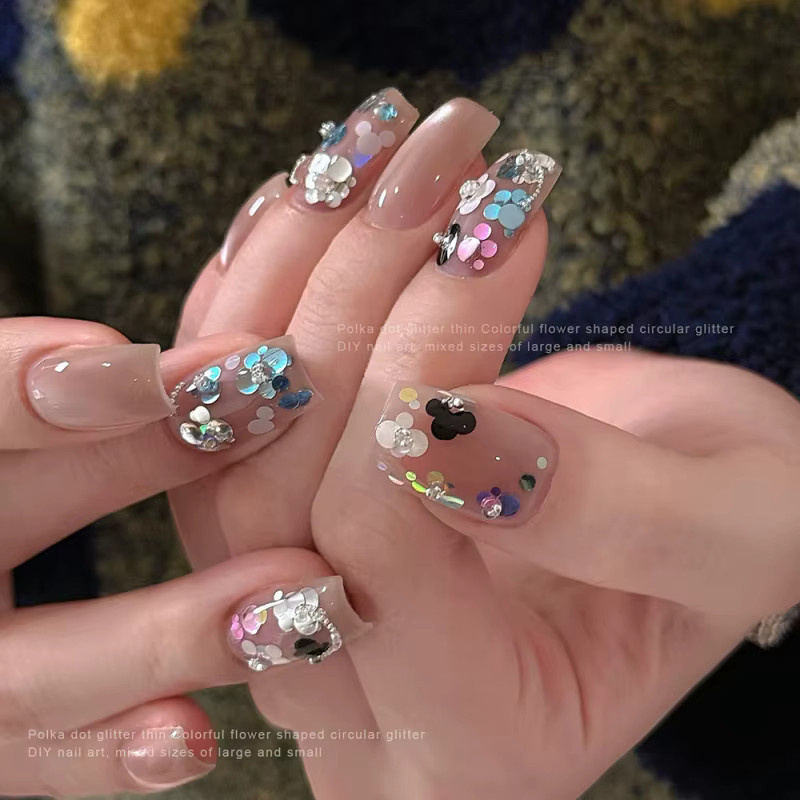HotPress Nagelpailletten, bunte Blumenformen, Glänzend, Unisex - Bild 4