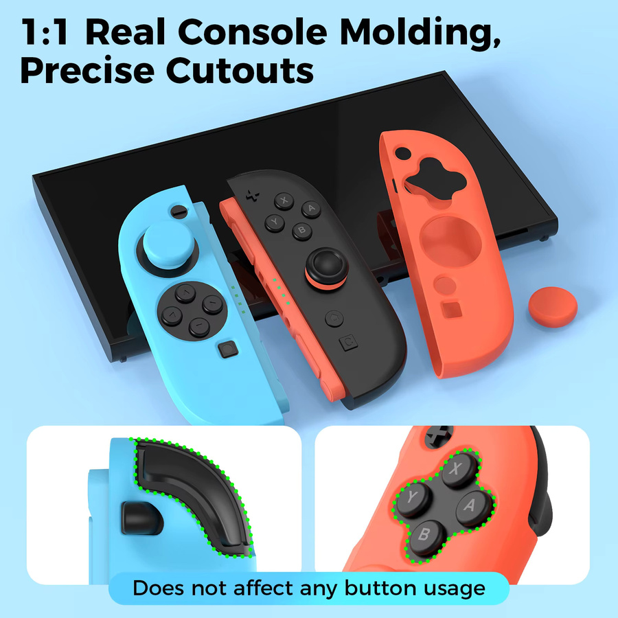 IINE Silikon-Schutzhülle für Nintendo Switch 2 Joypad in Rot, Blau oder Mehrfarbig - Bild 2