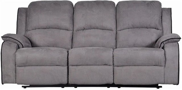 Vente-unique Relaxsofa Hernani aus Microfaser in Grau mit 210 cm Breite - Bild 1