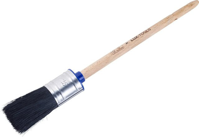LUX-TOOLS Ovalpinsel für lösemittelbasierte Lacke in Natural mit Holzgriff - Bild 1