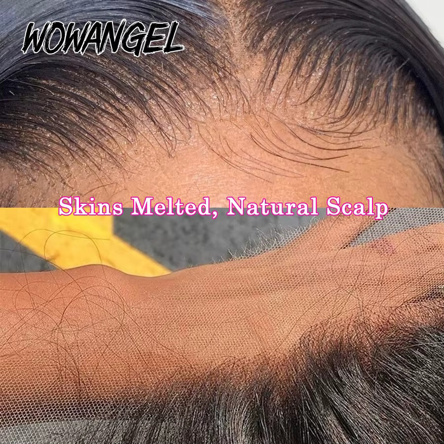 Wow Angel Brasilianisches glattes Echthaar HD Lace Frontal, Unisex - Bild 6