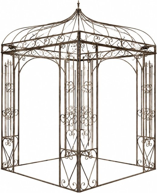 DELUKE Gartenpavillon MAJA mit Rankhilfe aus Metall in Bronze, H x B x T: 305 x 202 x 202 cm - Bild 1
