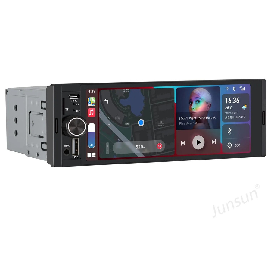 Junsun Autoradio 1 DIN mit Carplay, FM und Wi-Fi in Schwarz - Bild 2