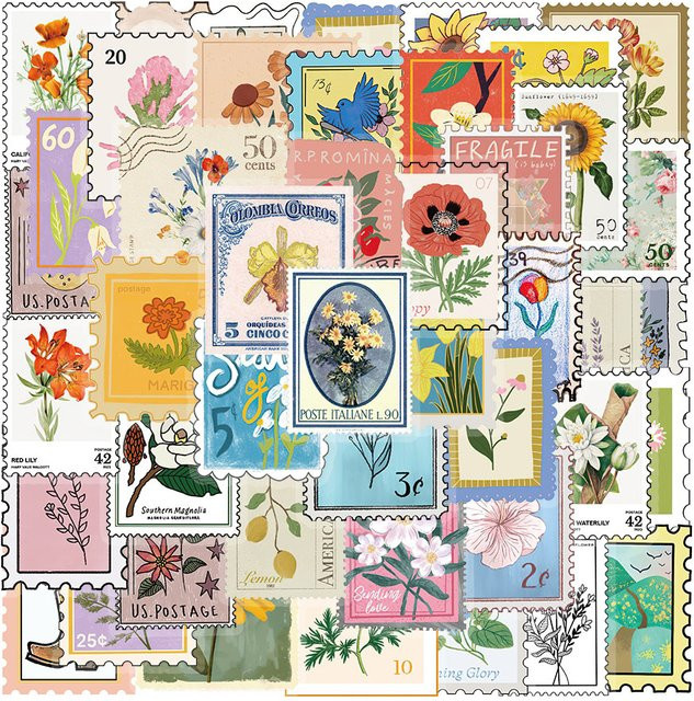 50 Stück Kreative Sonnenblumen Aufkleber aus transparentem PET, Wasserdichte Dekorative Blumen-Stempel für deinen Desktop, Multicolour - Bild 1