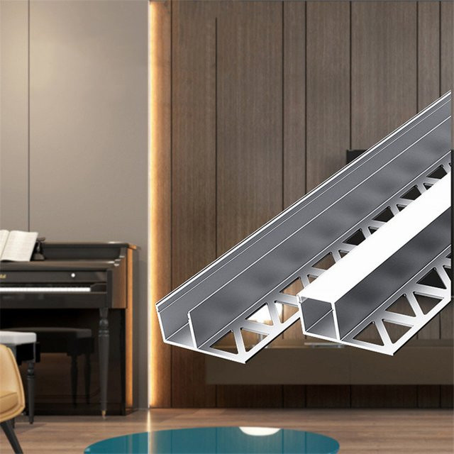 Industrielles LED-Aluminiumprofil von Ksdligh in Silber für lineare Beleuchtung an Decken, Wänden und im Badezimmer - Bild 1