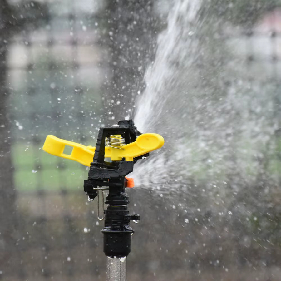 360 Grad drehbarer Jet-Sprinkler mit Doppelausgang und Wippdüsen, 1/2 Zoll Außengewinde zur Rasenbewässerung für Garten und Bauernhof - Bild 3