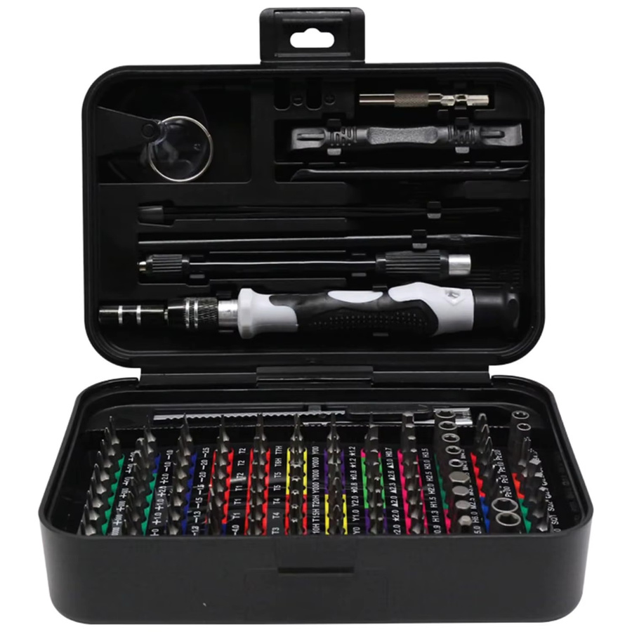 132-in-1 Präzisions-Schraubendreher-Set in Schwarz mit magnetischen Werkzeugen für Handy- und Computer-Reparaturen - Bild 3