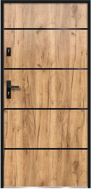 Haustür Naxara Modern Decor in Braun aus Stahl, B: 100 cm, H: 207 cm, T: 90 cm - Bild 1