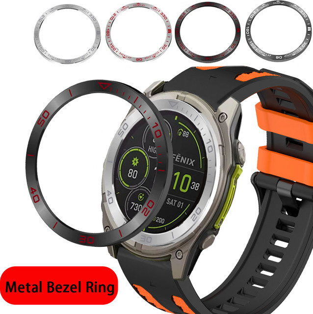 Time Speed Metallrahmenring für Garmin Fenix 8, Edelstahl, Silber, Unisex - Bild 1