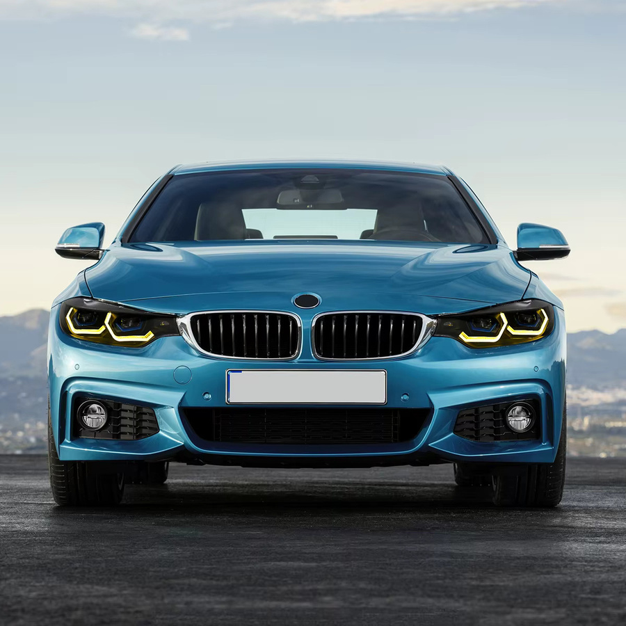 COOLCMP LED-Projektorlinsen DRL Scheinwerferbaugruppe für BMW 4er Serie F32 F36 F80 in Schwarz für Xenon 2013-2015 und LED 2016-2020 - Bild 2