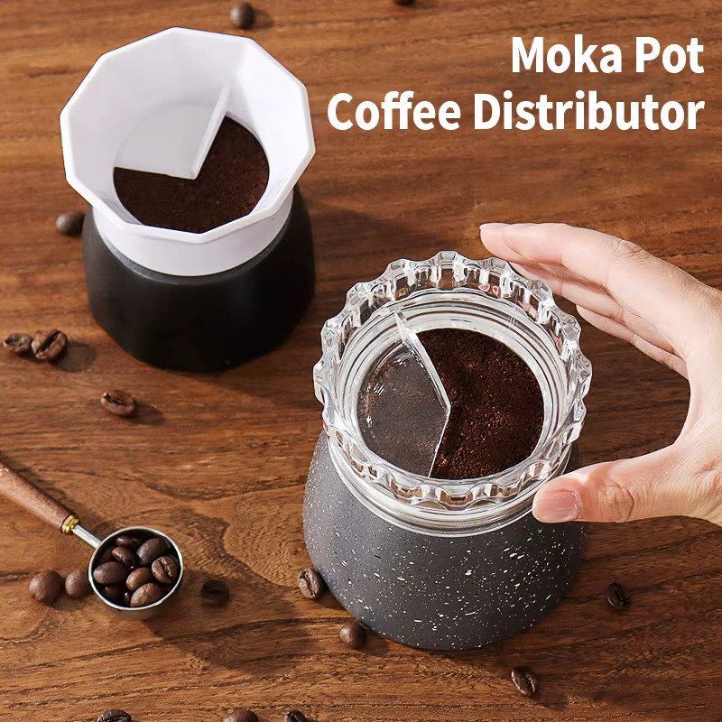 OANKR Moka Pot Dosiertrichter in Transparent für italienische Espressomaschinen, Verteilerwerkzeug für 3–6 Tassen - Bild 2