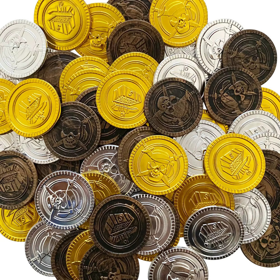 Retro Plastik Piraten Münze, 120 Teile, Spielzeug - Bild 4