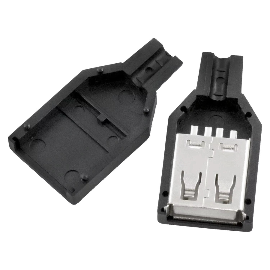 ELECAPITAL USB Typ-A Schnittstellen Set mit schwarzer Kunststoffabdeckung, 10 Stück (männlich/weiblich), für Computerperipheriegeräte und Port-Adapter - Bild 3