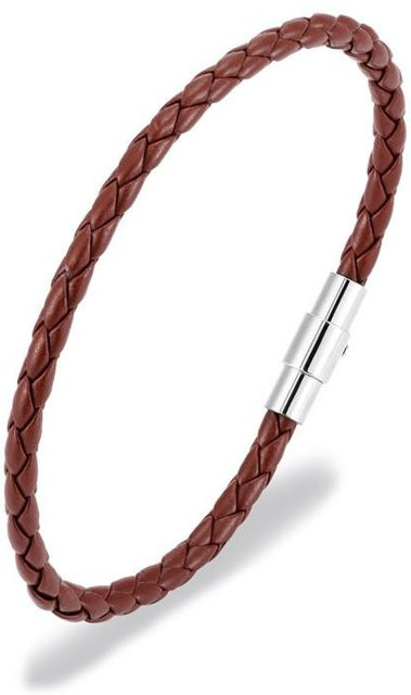 YULIN Armband, Leder, Schwarz, Edelstahl, Herren, 21cm - Bild 1