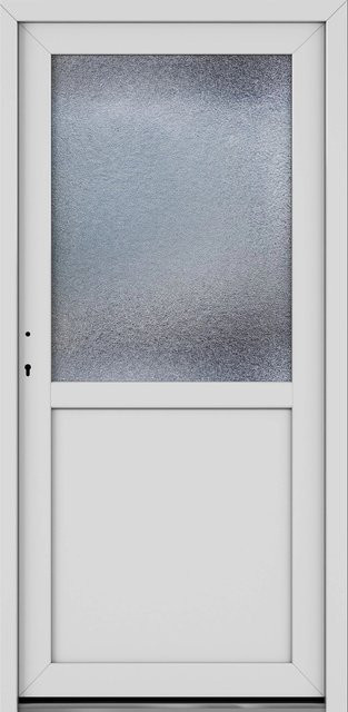 Roro Nebeneingangstür OKE 1155 Kunststoff mit Glaseinsatz Weiß B: 88 cm, H: 198 cm, DIN L - Bild 1