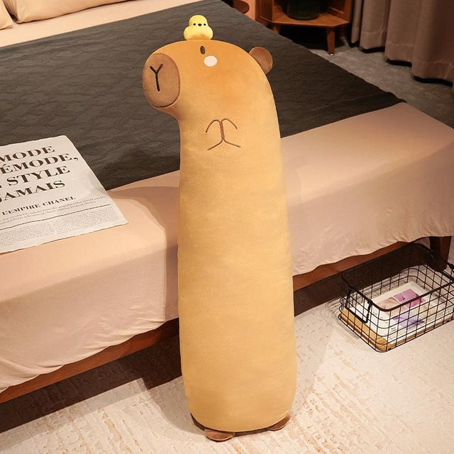 Yiran toy Kawaii Capybara Plüschtier Schlafkissen, 120cm, Braun - Bild 1
