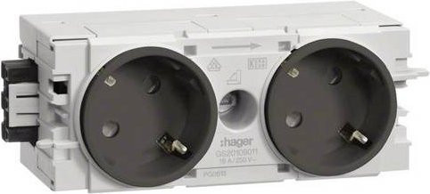 Hager Steckdosencontainer GS20109011 für Elektro-Sockelleisten in Schwarz - Bild 1
