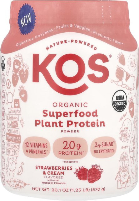 KOS Bio Superfood Pflanzenprotein-Pulver Erdbeeren & Sahne 570 g - Bild 1
