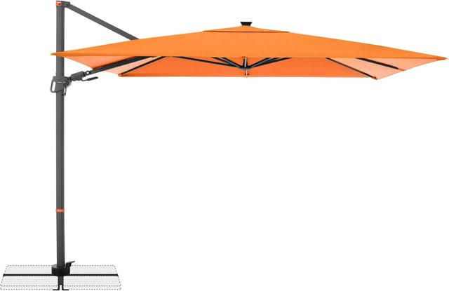 Doppler Ampelschirm MyZone Orange mit LED-Pendel und Kurbelmechanik, B/T/H: 300 x 250 cm - Bild 1