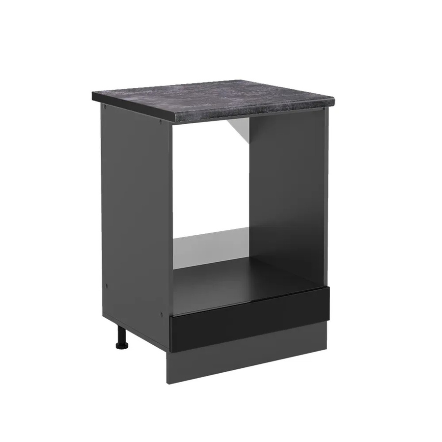 Vicco Herdbauschrank R-Line in Schwarz Hochglanz und Anthrazit, Breite: 60 cm, Höhe: 81,6 cm - Bild 2