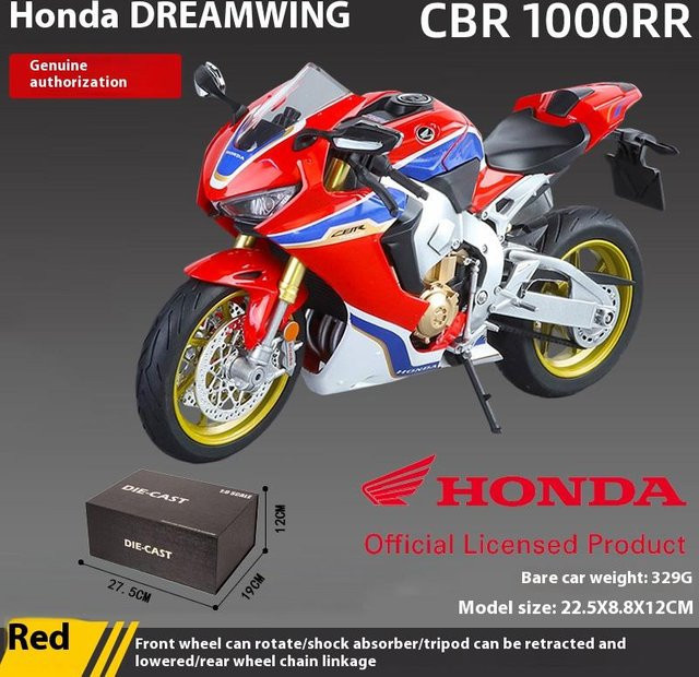 Honda CBR1000RR Speed, Motorrad Diecast, Simulationslegierungsmodell, mit Licht und Sound, ab 14 Jahren - Bild 1