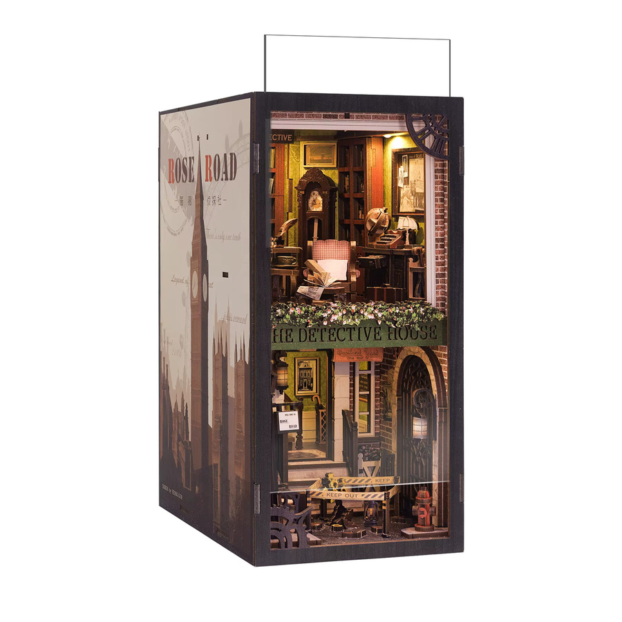 CUTEBEE 3D Book Nook Kit Rose Detective Agency Mystery Scene, DIY Bücherregal Einsatz, adults - Bild 4