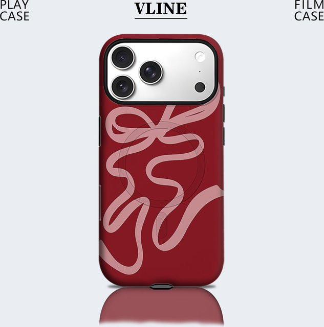 Crimson BowPhone Robuste Schutzhülle für iPhone 17 16 15 14 13 Pro Max Plus mit Magnetfunktion in Rot - Bild 1