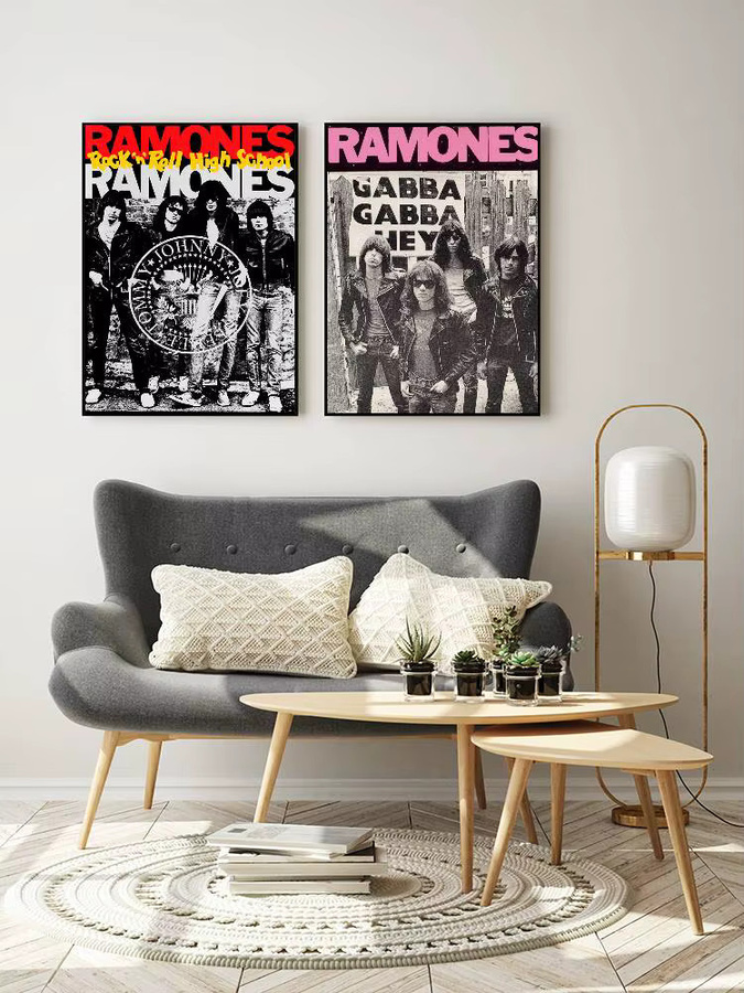 MINISO Ramones Poster Aufkleber Retro Wandkunst Motiv Zu Ruin Mehrfarbig - Bild 6