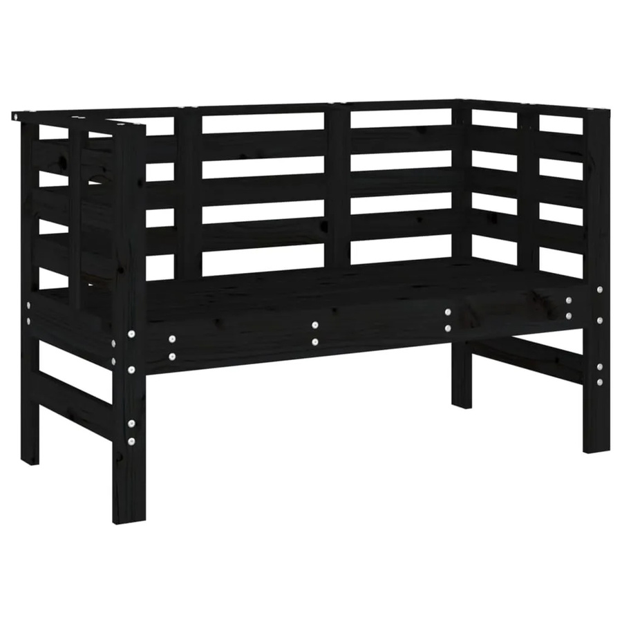 vidaXL Gartenbank aus Kiefer Massivholz in Schwarz, B/T/H: 111,5 x 53 x 71 cm - Bild 2
