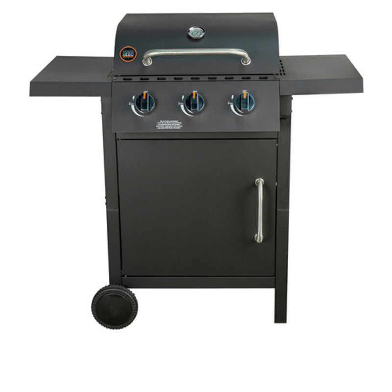 BBQ Hero Gasgrill mit 3 Brennern in Schwarz, 9kW, B/T: 37 x 45 cm - Bild 2