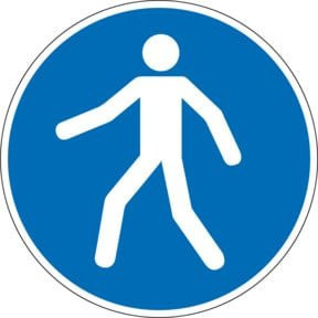Eichner Gebotsschild Fußgängerweg benutzen in Blau aus Kunststoff - Bild 1