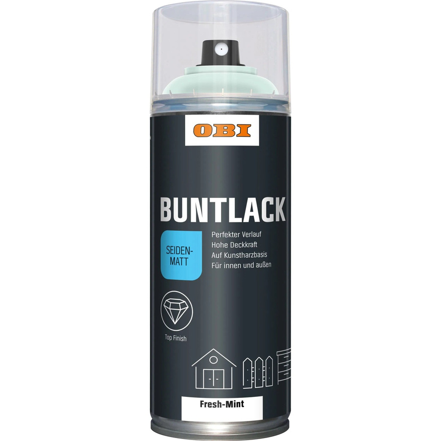 OBI Buntlack Spray LH Fresh-Mint Grün seidenmatt 400 ml - Bild 2