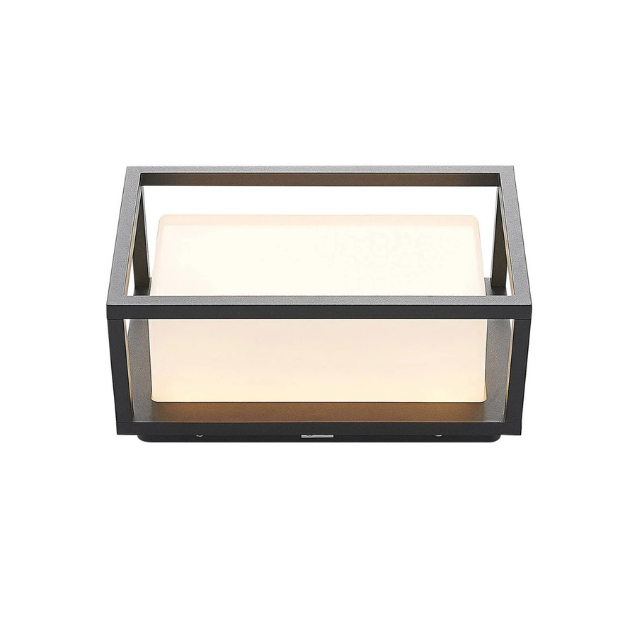 Lucande LED Außenwandleuchte Ilirian in Schwarz aus Aluminium, 1-flammig, IP54, H: 25,0 cm, B: 13,3 cm, T: 11,8 cm - Bild 2
