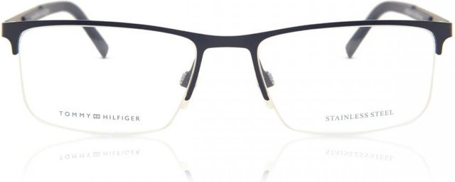 Tommy Hilfiger TH 1692 Korrektionsbrille, Halbrand, rechteckig, Metall, Herren, blue, grey - Bild 1