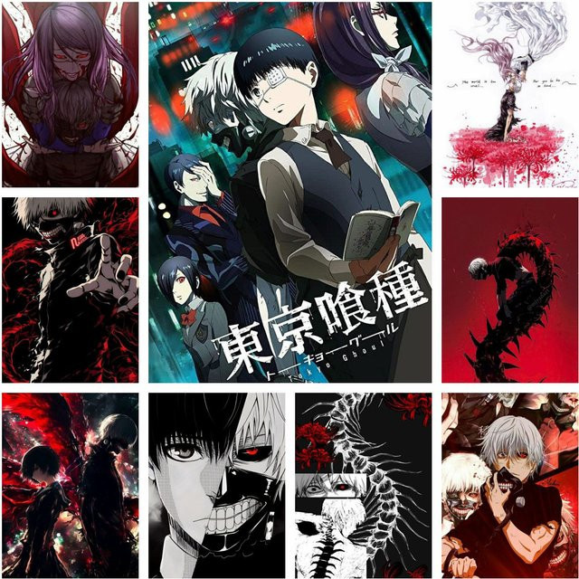 Potdemiel Tokyo Ghoul 5D DIY Diamant-Stickerei Japanischer Dark Fantasy Anime Set in Multicolour mit Vollrund-Bohrer für Wand-Deko - Bild 1